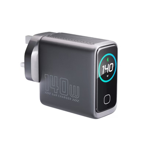 Cargador GaN de 140W con 3 puertos USB-C y 1 puerto USB-A, adaptador de corriente con enchufe estadounidense, británico y europeo, cargador de 4 puertos GaN de 140W con pantalla. - Product Image 6