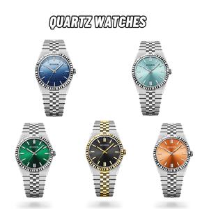 Relojes de Pulsera de Lujo para Hombre 2025, de Aleación, Luminosos, con Movimiento de Cuarzo, Resistentes al Agua, OEM, al por Mayor, Plateados y Dorados, para Negocios - Product Image 5