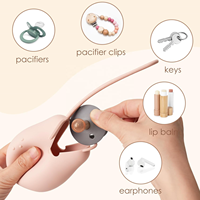 Vente en gros : Étui porte-sucette en silicone moulé par injection de qualité alimentaire, sans BPA, boîte de rangement, logo personnalisé, porte-clés multi-usage pour voiture