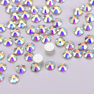 แก้วเพชรพลอยเทียมทรงแบนหินคริสตัลแบบไม่ร้อน100สีจากโรงงาน - Product Image 3