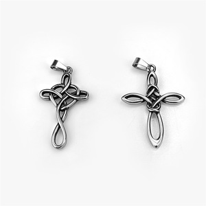 YK <span class=keywords><strong>Celtic</strong></span> Knot Tim & bướm qua thép không gỉ Mặt dây chuyền vòng cổ tốt với bền chéo & thiết kế nút - Product Image 2