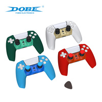 DOBE Kit de protection 4 en 1, accessoire de décoration, poignée de pouce, coque de remplacement, étui en silicone pour manette DualSense PS5