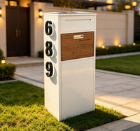 Boîte aux lettres solaire personnalisée pour extérieur, boîte aux lettres solaire avec numéro de maison, boîte de livraison de colis en métal imperméable