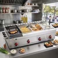 Friteuse à gaz triple professionnelle en acier inoxydable pour poulet, robuste et facile à nettoyer, pour cuisine de restaurant
