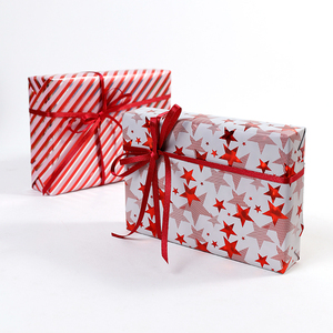 Alta calidad al por mayor 80g 43*300cm estrella Diagonal raya papel de embalaje papel de regalo - Product Image 5