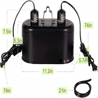 Reptizoo Usine En Gros En Alliage D'aluminium Uva Uvb Double Réflecteur Reptile Lampe Dômes