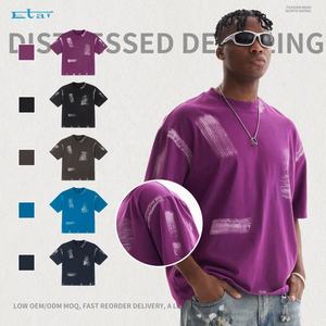 เสื้อยืดโอเวอร์ไซส์สำหรับผู้ชายเสื้อยืดซักกรดซักแบบตามสั่ง - Product Image 1