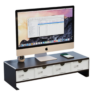 Desktop Monitor Stand 2 Tier Storage Shelf For Office Desk Organization Rectangle Shape Standing Type Multi Purpose - Product Image 5