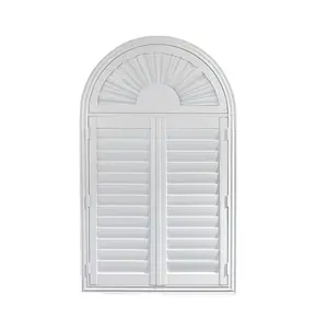 Tirai Louver lipat PVC putih Modern, shutter perkebunan tahan lama kedap suara untuk ruang tamu dan kamar tidur