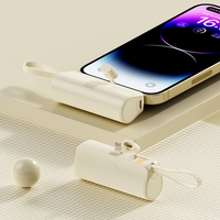 Mini capsule cadeau, batterie externe 5000mAh avec écran LED, câble Type C et Micro USB intégré, charge rapide, chargeur portable ultra fin