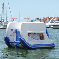 Catamaran électrique flottant de luxe étanche à l'air avec moteur bateau gonflable pour les fêtes de famille ponton flottant