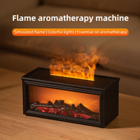 Nouvel humidificateur rétro à effet flamme de cheminée, diffuseur de flamme de cheminée simulée 3D avec lampe d'ambiance colorée pour la maison et le bureau