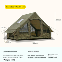 Grande tente de camping gonflable en PVC Oxford, imperméable, gonflage rapide, familiale, pour la randonnée en plein air, cabane portable