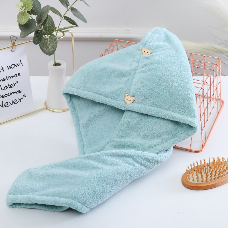 Bonnet sèche-cheveux double couche Bean Green-2565cm