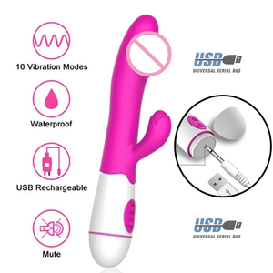 Vibratore Rabbit Gelance per Punto <span class=keywords><strong>G</strong></span>, Stimolatore Clitorideo, Massaggiatore con Doppio Motore, Dildo Giocattolo Sessuale per Donne, 100% Impermeabile, USB - Product Image 4