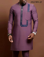 Vente en Gros de Vêtements Africains pour Hommes Automne 2025 Ensemble Traditionnel à Manches Longues pour Tenue de Mariage ou Fête