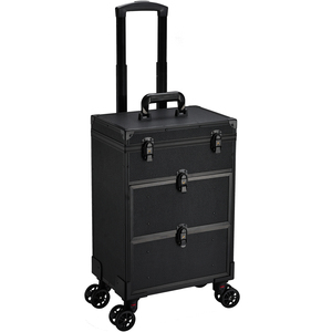 Maleta de Maquillaje con Ruedas y 2 Cajones Grandes, Bolsa de Maquillaje de Viaje, Maleta para Técnicos de Uñas, Carrito de Salón, Carro de Cosméticos - Product Image 1