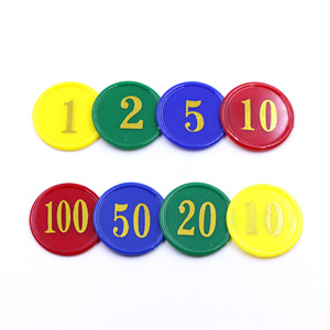 Jetons de poker en plastique plaqués or 37 mm avec logo personnalisé et impression UV, jetons de jeu de Mahjong, jetons de poker, jetons de jeu, jetons de Texas Hold'em - Product Image 2