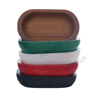 Bols à pâte en paulownia personnalisés LANJO pour la fabrication de bougies de Noël, plateau à pâtisserie, plateau ovale en forme de cœur, grand bol à pâte sculpté à la main