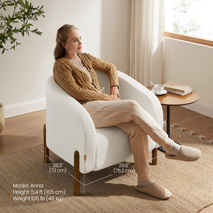 Fauteuils tonneaux <span class=keywords><strong>VASAGLE</strong></span>, fauteuil d'appoint en fourrure, fauteuil rembourré en peluche, canapé une place avec rembourrage doux - Product Image 2