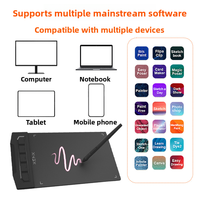 Tablette graphique USB ultra-portable Kstar X1-640, 8192 niveaux de pression, 5 boutons de raccourci, résolution du stylet 5080 LPI, rapport 266 PPS