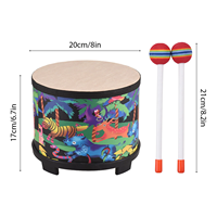 Percussion Instrument 8 Inch Floor Drum for Christmas Birthday Gift Bongo Drums with 2 Mallets