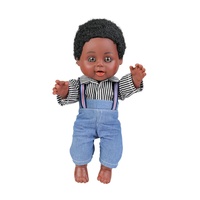 Muñeca Reborn Africana de Vinilo de 25 cm con Piel Negra y Cabello Afro, Muñeca Negra Realista
