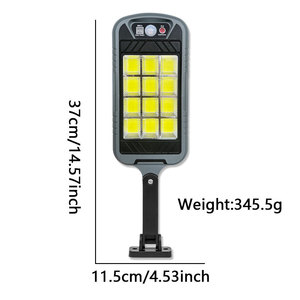 Lampe murale solaire 30W LED rechargeable avec détecteur de mouvement, télécommande, éclairage extérieur étanche - Product Image 5