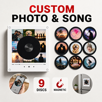 Aimant de réfrigérateur musical NFC personnalisé pour Halloween, lumières LED, lecteur CD en acrylique, souvenir de collection, cadeau d'anniversaire pour enfant