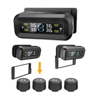 Capteur Tpms universel solaire USB double charge haute précision manomètre température avec support rotatif réglable voiture
