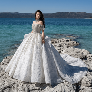 Gt26023 Elegante Vestido de Novia Moderno y Sencillo de Tul Ligero, Estilo Princesa Francesa, Vestido de Novia para Niña, Jancember - Product Image 1