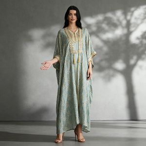 Vestido Abaya de Poliéster con Bordado Personalizado al por Mayor, Elegante y Moderno, para Mujeres Musulmanas - Product Image 3