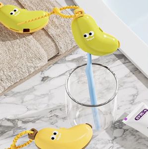 Vente en gros : Housse mignonne en forme de banane, protège-tête portable anti-poussière pour voyage, organisateur de salle de bain - Product Image 3