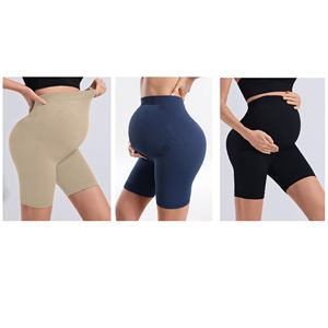 Pantalones Deportivos Ajustados de Color Sólido sin Costuras, Pantalones Cortos de Spandex y Nailon <span class=keywords><strong>para</strong></span> Mujeres <span class=keywords><strong>Embarazadas</strong></span> - Product Image 5