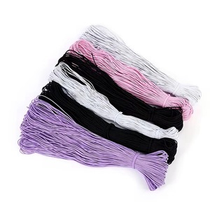 Cordon élastique de style sergé noir, blanc et coloré en stock – Accessoires pour vêtements et jouets, élastique rond pour pantalons - Product Image 2