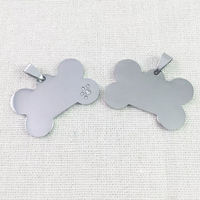 Personalizable láser marca de acero inoxidable pez llave hebilla metal tallado hueso en forma de diamante en blanco gato mascota metal perro etiqueta