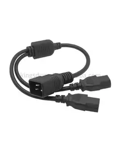 UPS Server Y Splitter C14 ke 2 x C13 kabel ekstensi daya 30cm/1 kaki