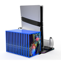 Support PS5/Slim pour console à disque et numérique, station de refroidissement et de charge PS5 avec éclairage RGB, station de charge pour manettes PS5