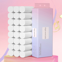 Vente en gros de pâte de bois vierge épaississante à 4 couches de papier toilette doux et amusant Papier hygiénique de qualité supérieure