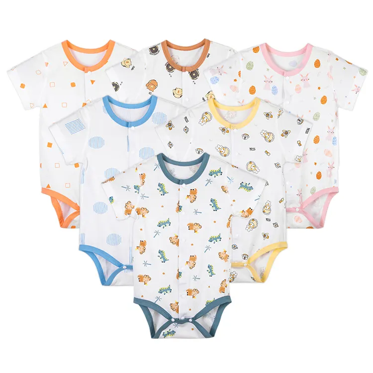 MICHLEY Großhandel Baumwolle Bodysuit Baby Mädchen Sommerkleid ung Jungen Atmungsaktive Kurzarm Baby Boy Kleidung