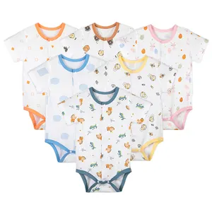MICHLEY Wholesale Cotton Bodysuit Baby Girl Summer Clothes Boys Breathable Short Sleeve Baby Boy Clothes