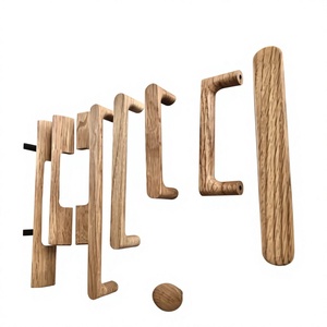Juego de tiradores y pomos de madera para muebles, diseño redondo moderno, hechos a mano, ligeros y duraderos para puertas de armarios de entrada y uso exterior - Product Image 3