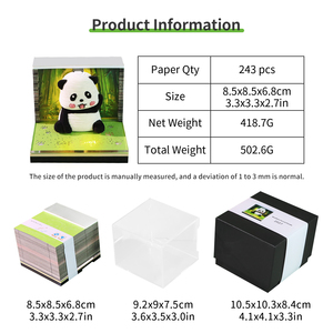 Blocco Note 3D Kawaii a Forma di Panda Gigante, Calendario 2027, Foresta di Bambù, Mascotte '<span class=keywords><strong>Keep</strong></span> Smile', Cubo di Carta con Luce LED, Regalo per Bambini - Product Image 6