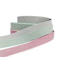 Bande élastique en polyester avec fil de lurex vert brillant, design personnalisé, largeur 32 mm / 1,25 pouce