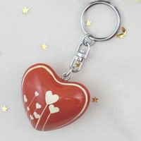 Vente en gros de haute qualité beau coeur sonore peint à la main avec porte-clés pour la décoration de cadeaux de coeur