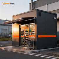 Maison conteneur modulaire, colorée, taille personnalisable, installation facile pour restaurant rapide, bar, café, supérette