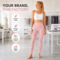 Leggings de yoga pour femme, rose poudré, ultra doux, taille haute, avec poche latérale en mesh, coutures plates, finition mate, extensible dans quatre sens, respirant