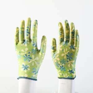 China Manufacturer Printing Polyester Work <strong>Glove</strong> Palm Coated with <strong>Nitrile</strong> Anti-slip Safety for Common Work - Product Image 6