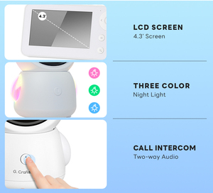 Y3 Dual 2.4G 5G WIFI Baby Camera With 4.3 Inch Monitor Display Two-Way AudioHome Security Tracking GCraftsman OEM Wholesale Y3 B - Product Image 5