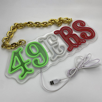 Chaîne de lumière au néon LED acrylique de fabrication chinoise acclamant le sport Logo d'équipe personnalisé Fan de football cadeau promotionnel de luxe impression UV